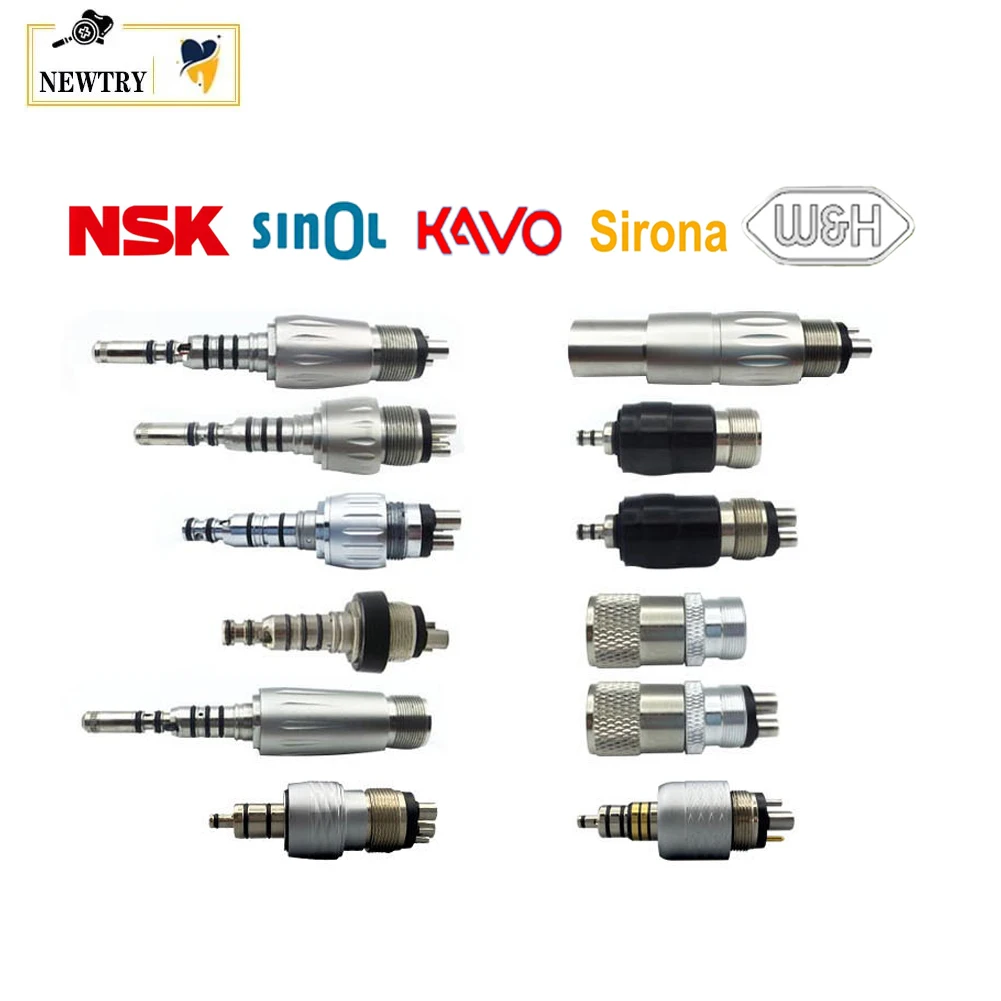 2/4/6 Holes Quick Coupling NSK KAVO WH Sirona Sinol Dental Turbine Handpiece Fiber Optic LED Bulb Coupler Adaptor Spare Parts