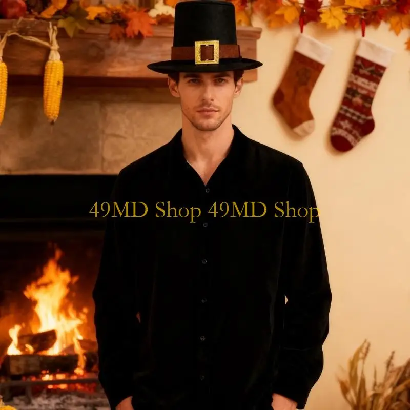 49MD Unisex Pilgrims Hat Fashionable Top Cap for Various Occasion Comfortable