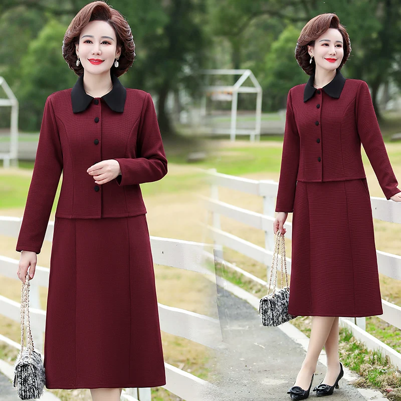 Autumn Winter Long Sleeve Midi Suit Dress Women Fashion Two Piece set Dress 2023 New Korean Elegant Bodycon Dress