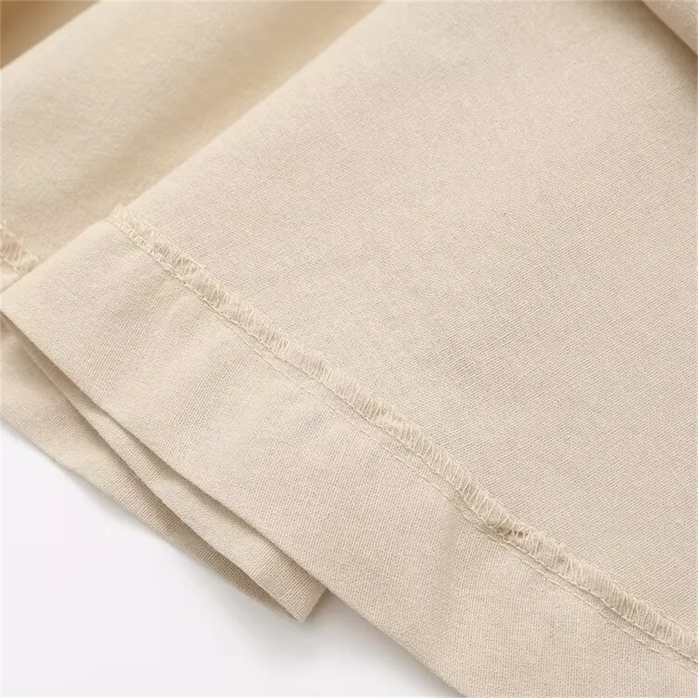 2024 夏のファッション新女性のリネン混紡カラーコントラストリボン装飾ブラジャースリムフィットデザインドレス