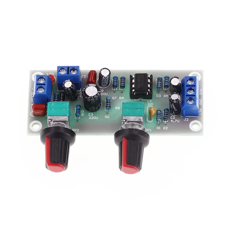 High-precision Single Supply Low Pass Filter Board Subwoofer Preamp Board 2.1 Channel DC 10-24v 22hz-300hz