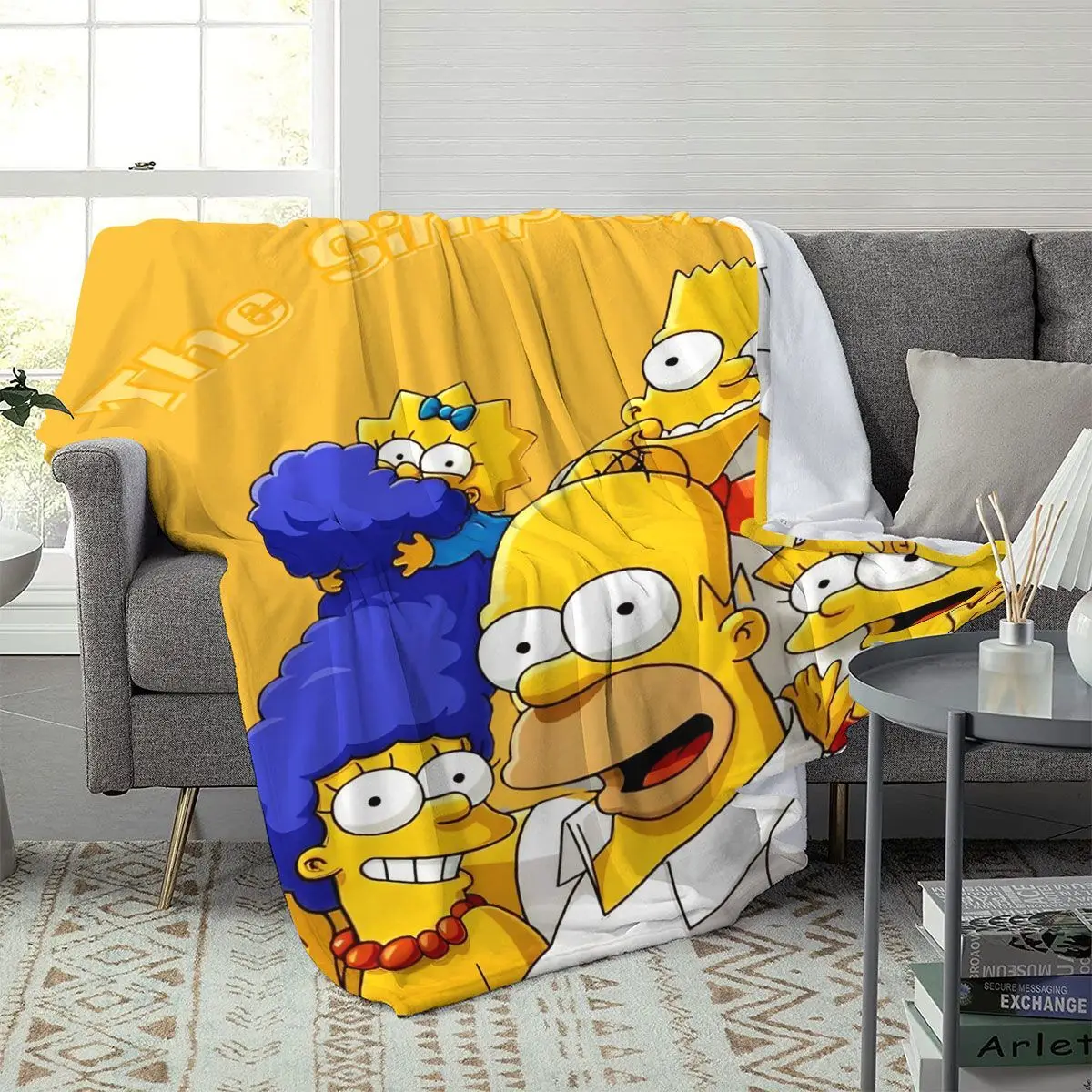 Neue The Simpsons Homer Bart Lisa Abe Kreative Cartoon-Flanelldecke Weiche und bequeme Decke für die Mittagspause und für klimatisierte Räume – Detail 11