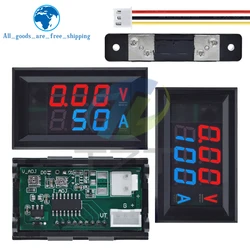 TZT DC 6-120V 50A 100A Voltmeter Ammeter LED Amp voltmeter Digital Volt Meter Gauge voltmeter ampermetr 12V With Shunt