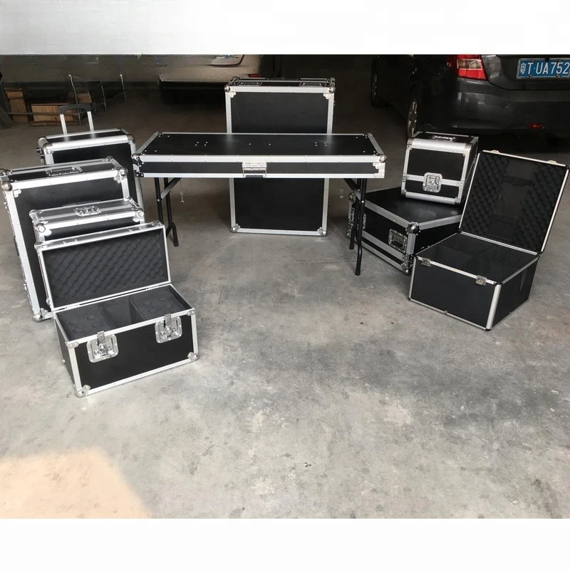 16u DJ Workstation Flight Case Rack with Side Tables