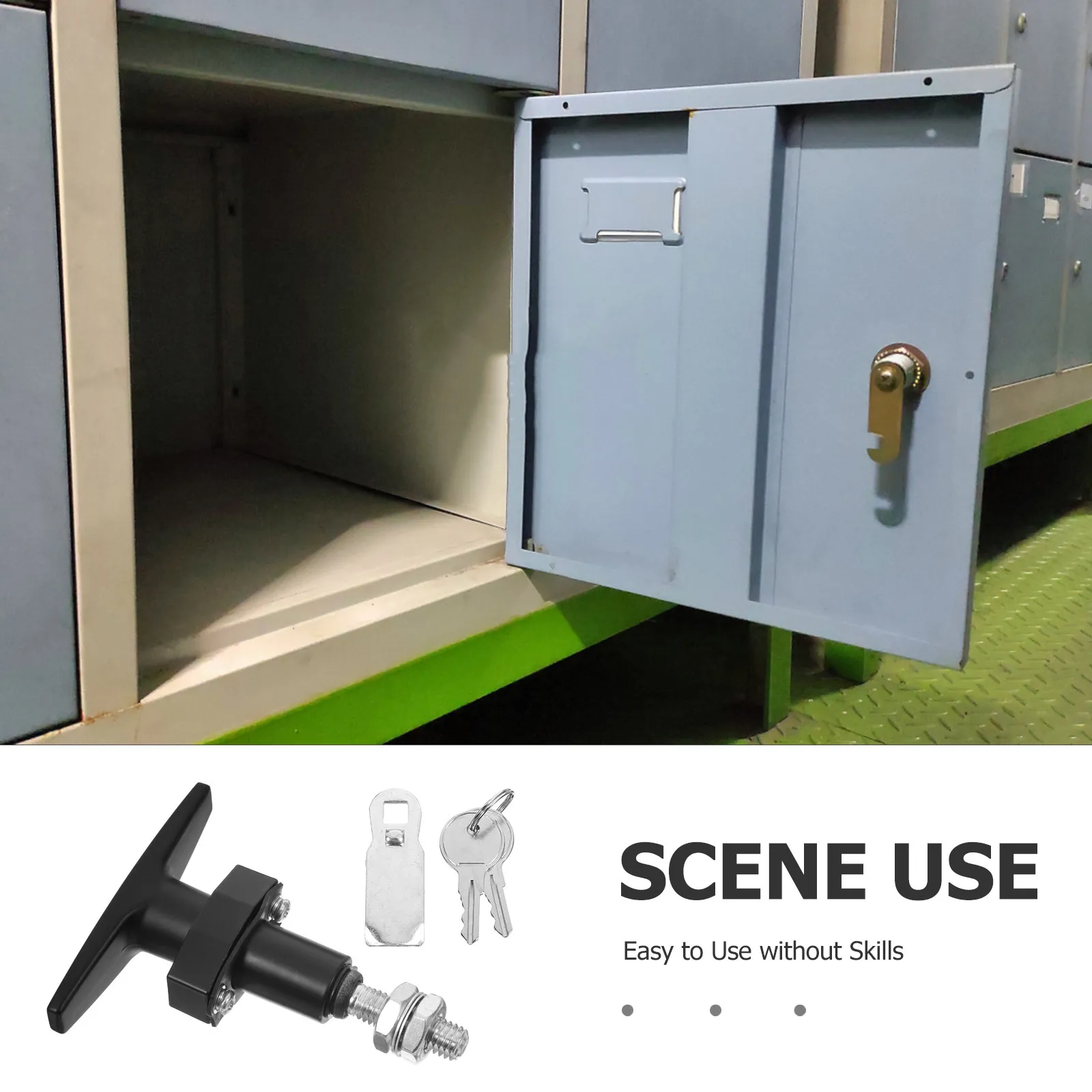 Heavy-Duty T-Handle Cabinet Lock Zinc Alloy Keyed Lock Replacement Swing Knob for Cabinet Doors Rv Storage Toolbox Mailbox Cam