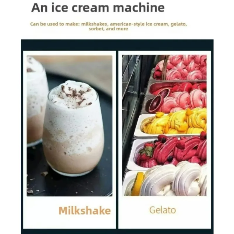 Desktop Hard Ice Cream Machine Built-in Compressor Digital Touch Control Automatic Gelato Maker Stainless Steel Body
