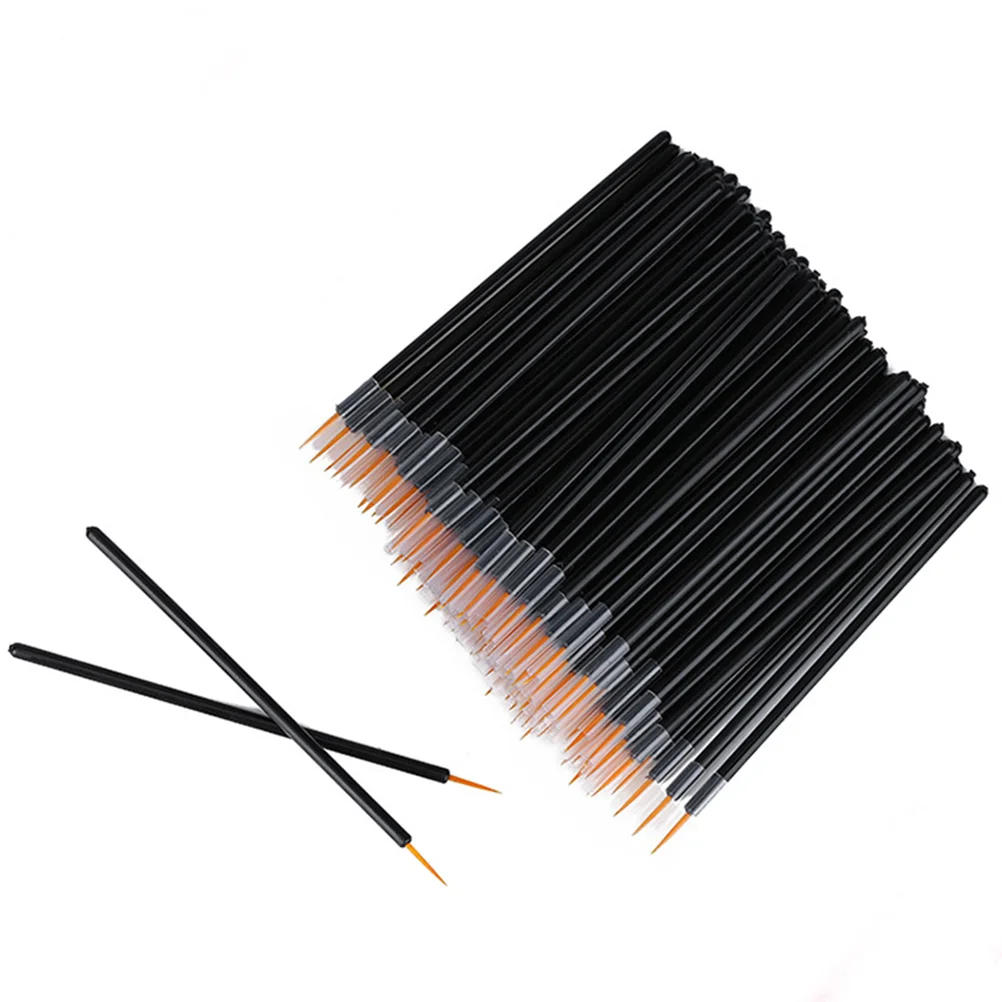 50pcs Disposable Slim Eyeliner Brush Eye Makeup Brush Applicator Makeup Wands Makeup Tool for Women (Black)