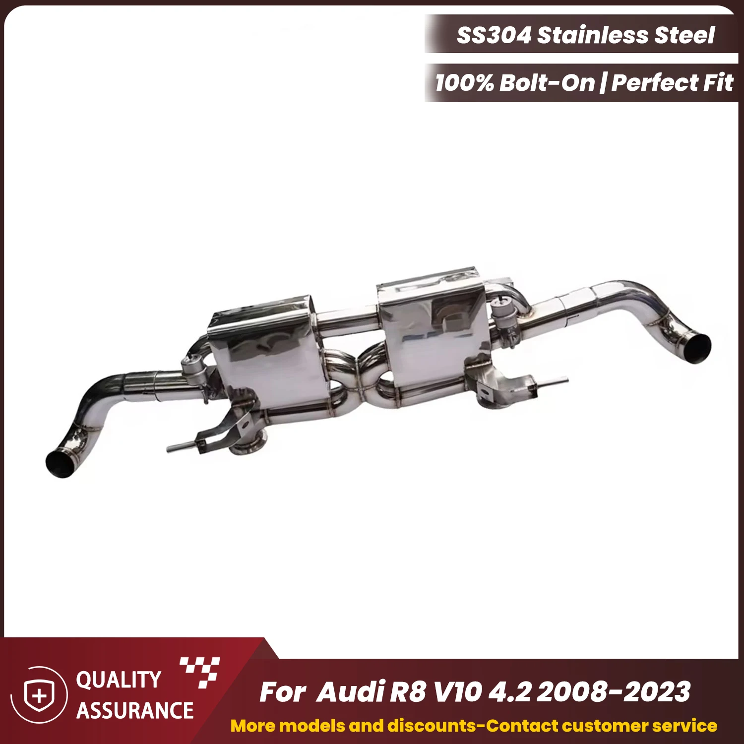 

Valvetronic Track-Inspired ECCF Stainless Steel Catback Exhaust for Audi R8 V10 4.2 Plug & Play OEM Warranty Friendly