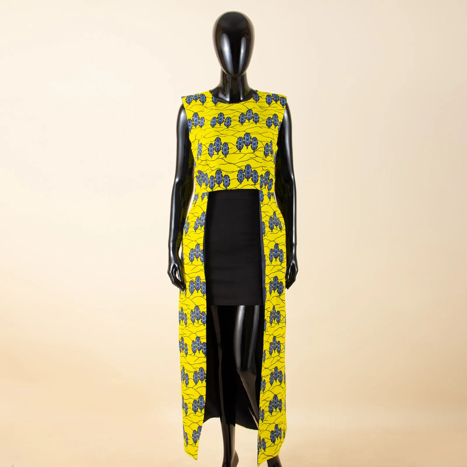 2024 Afrikaanse Kleding Voor Vrouwen Prive Custom Mouwloze Lange Rug Jas Enkellengte Puur Wax Katoen Plus Size A722411