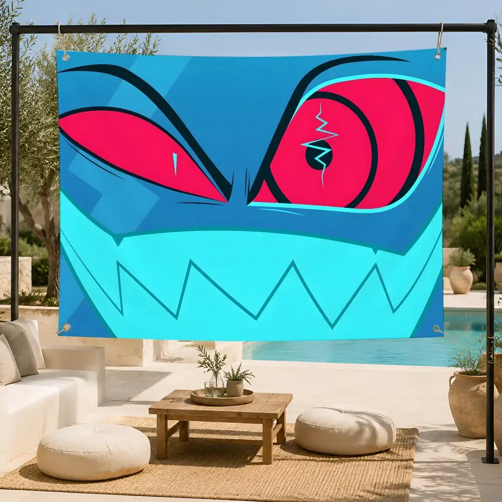 Series Adult Musical H-Hazbin Hotel Flags Fan support, home, dormitory, wall decoration, outdoor camping, party banners, gifts