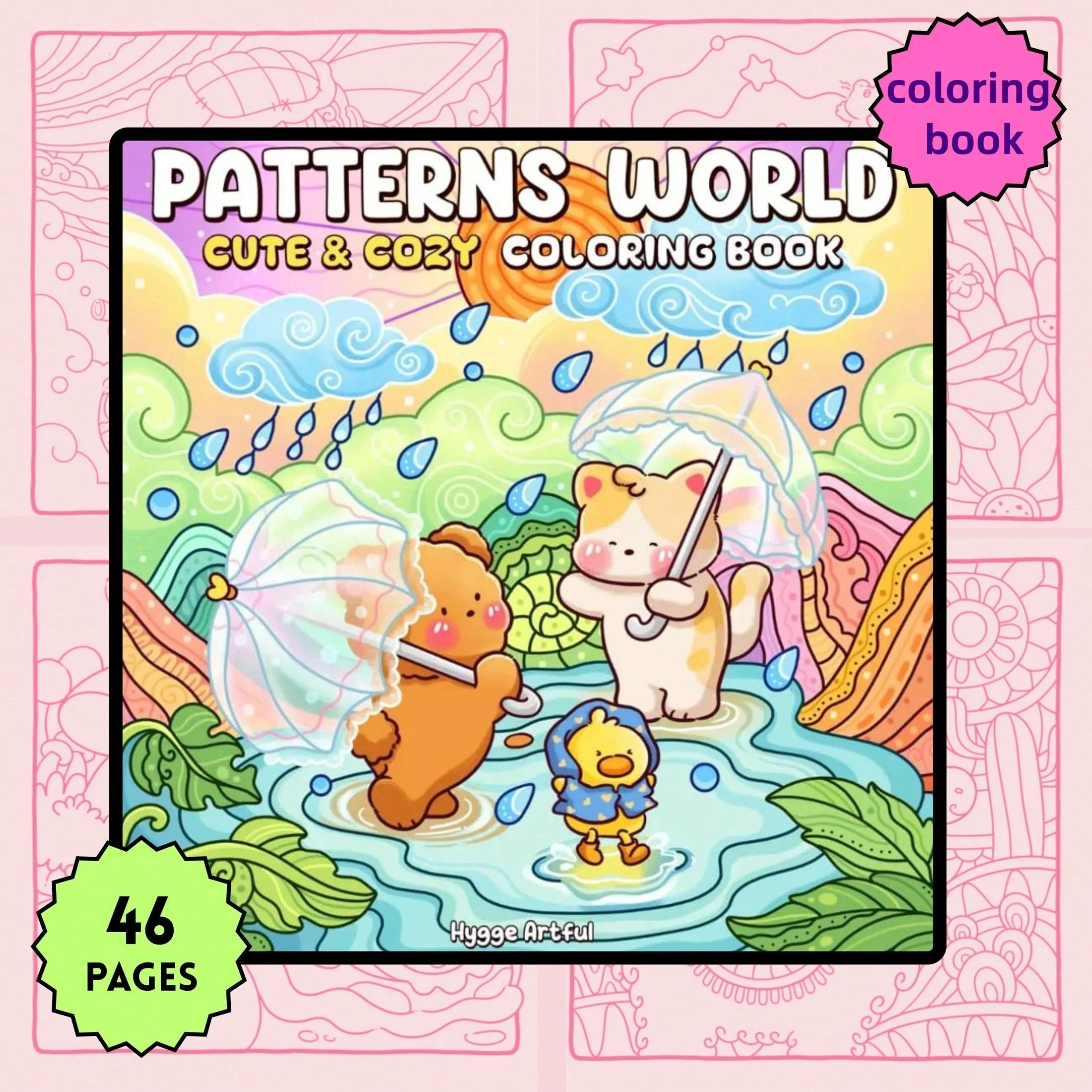 Manga World Cartoon Kitten Cute Adult Decompression Cartoon Coloring Book Home DIY Coloring Book Birthday Gift Girl Healing Gift