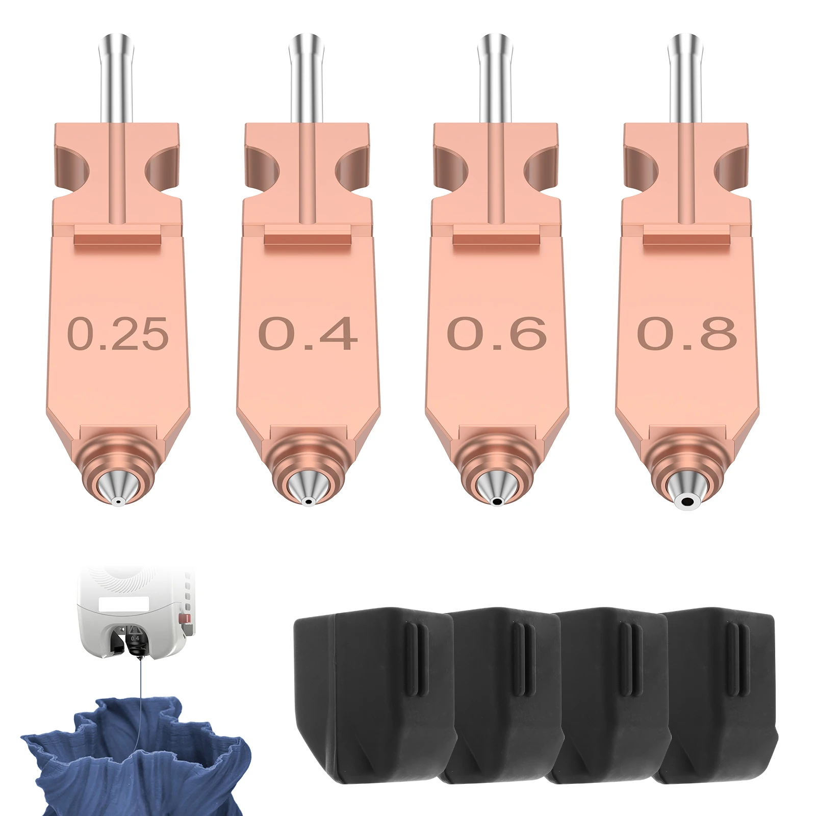 

4/1pcs 3D Printer Hotend Kit for Flashforge AD5X 3D Printer Extruder Heating Block Component 0.25mm, 0.4mm, 0.6mm,0.8mm