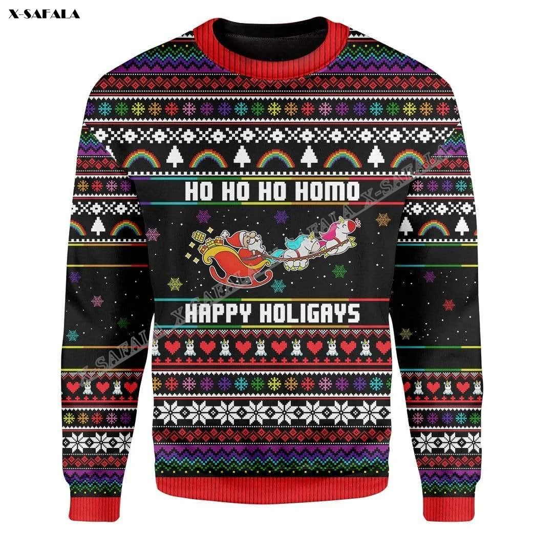 American Santa Cartoon Dinosaur 3D Printed Ugly Sweater Christmas Gift Men Female Winter Knitted Cotton Xmas Warm