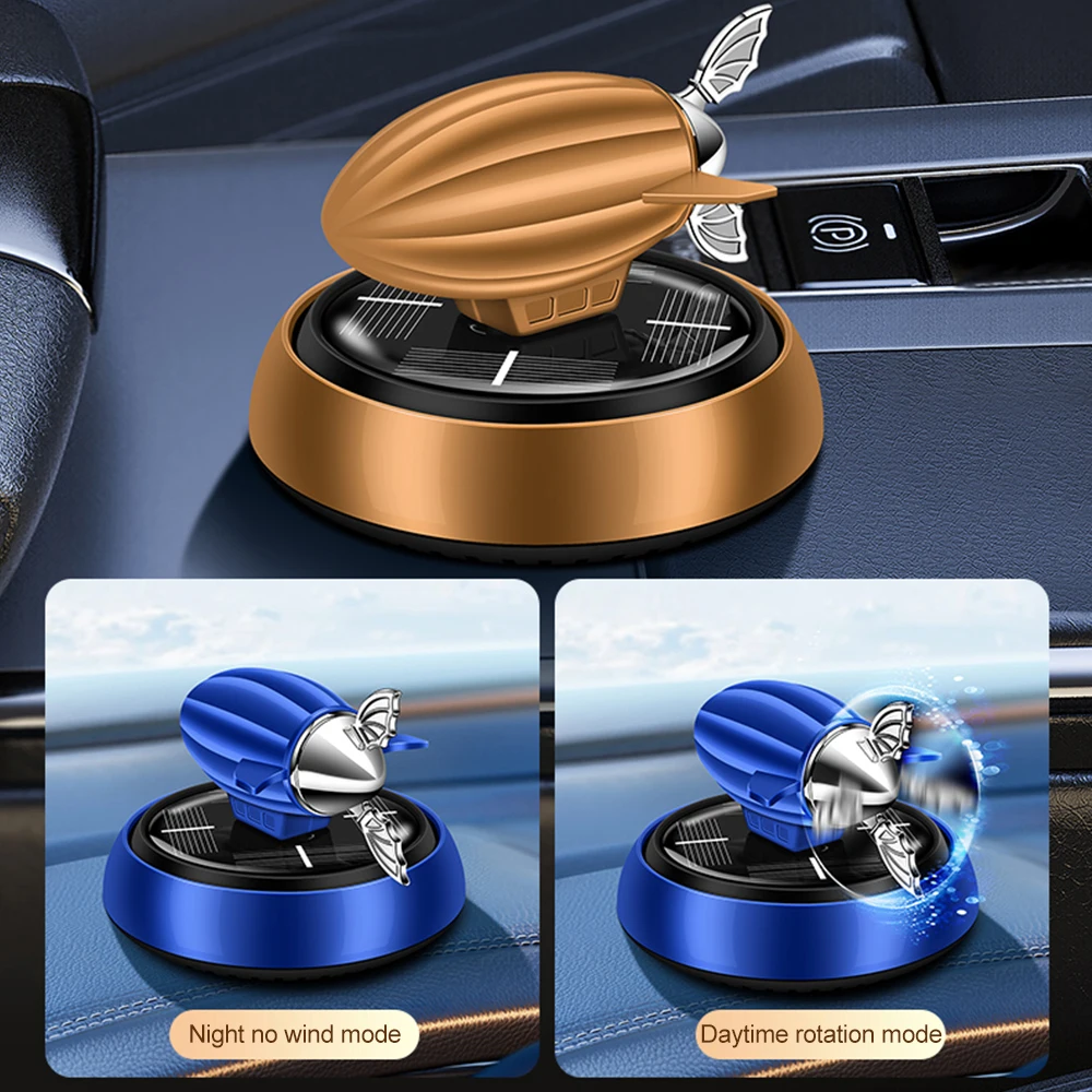 Solar Car Air Freshener Center Console Car Perfume Spaceship Decoration Interior Decoration Solar Car Rotating Perfume Diffuser