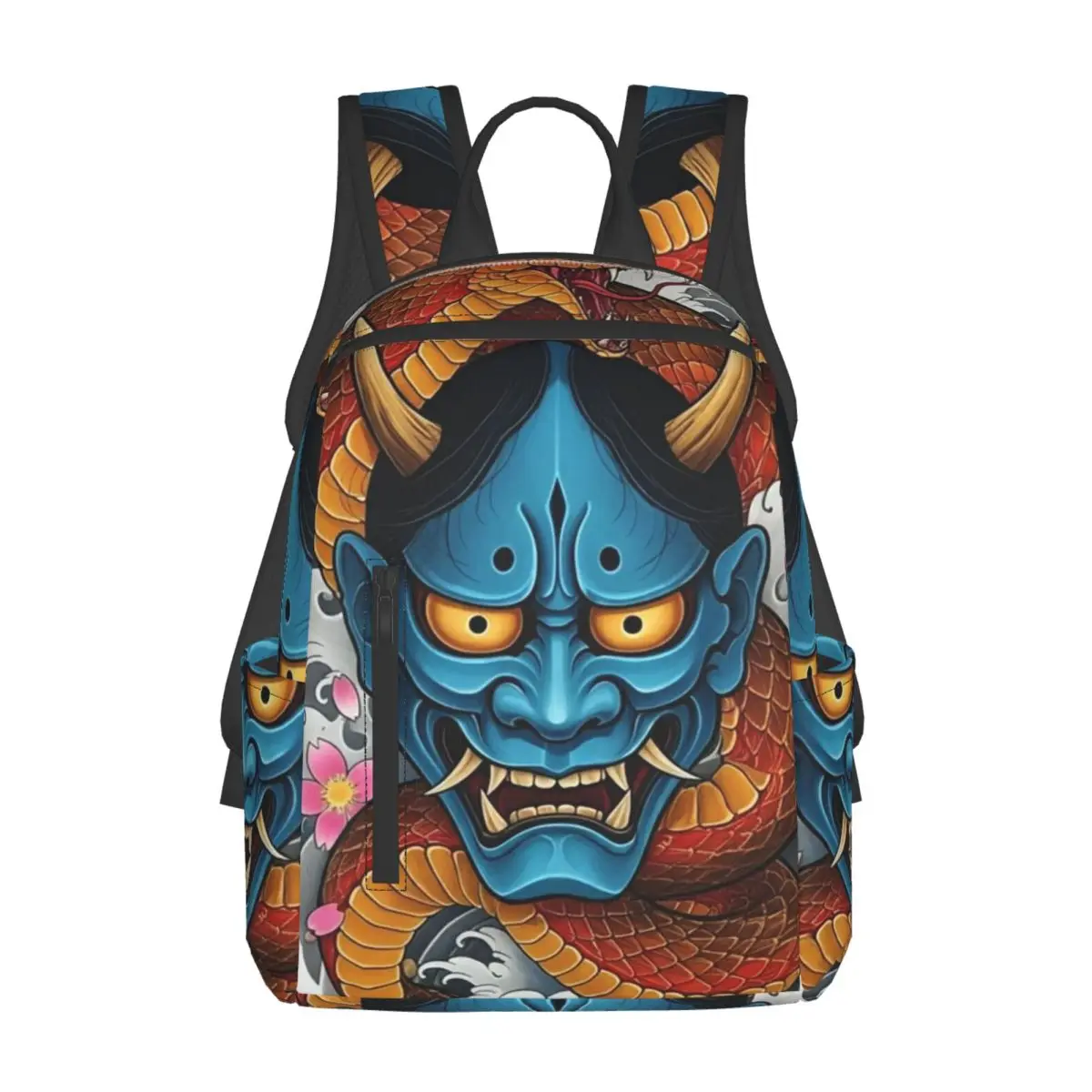 Oni Demon Gaiter Japanese Samurai Ronin Face Backpack Daypack Large Capacity  BookBag School Bag Shoulder Bags for Men Women