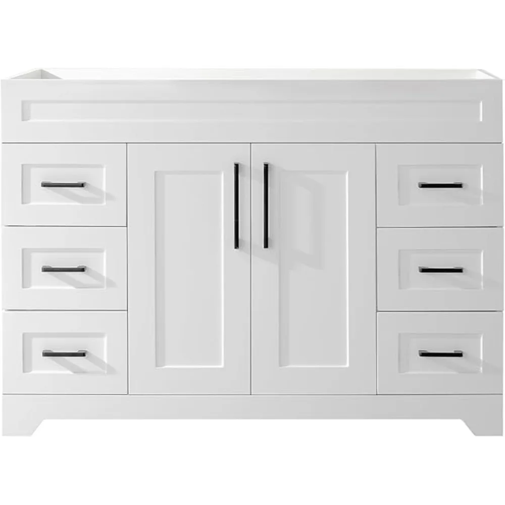 Luxurious Bathroom Vanity Without Sink,Bathroom Storage Cabinet with  Soft Closing Doors &  Full Extension Drawers,White