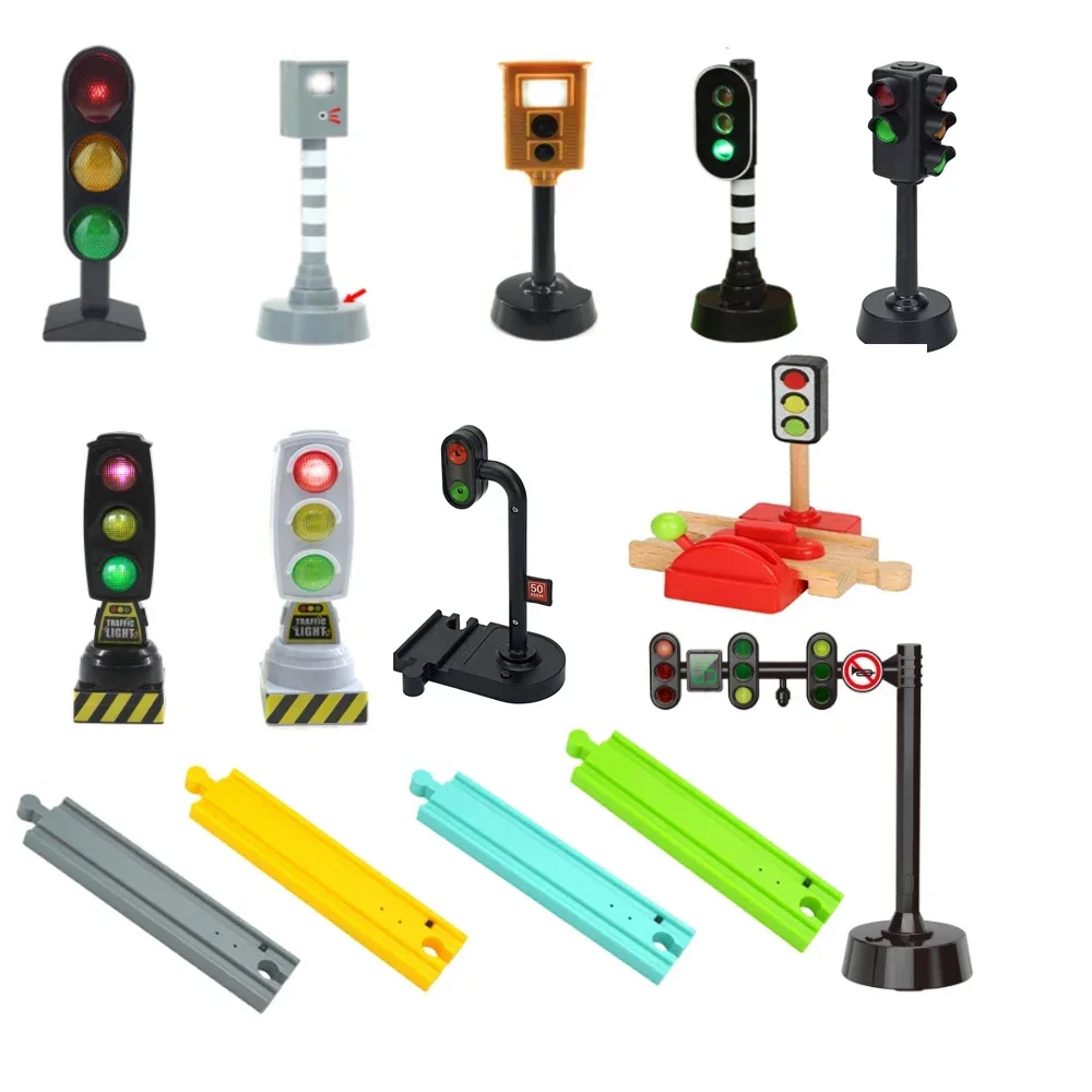 Traffic Light Scene Rail Transit Fit For Wood Magnetic Track Train Educational Toys Wooden Track Train Railway Set Accessories