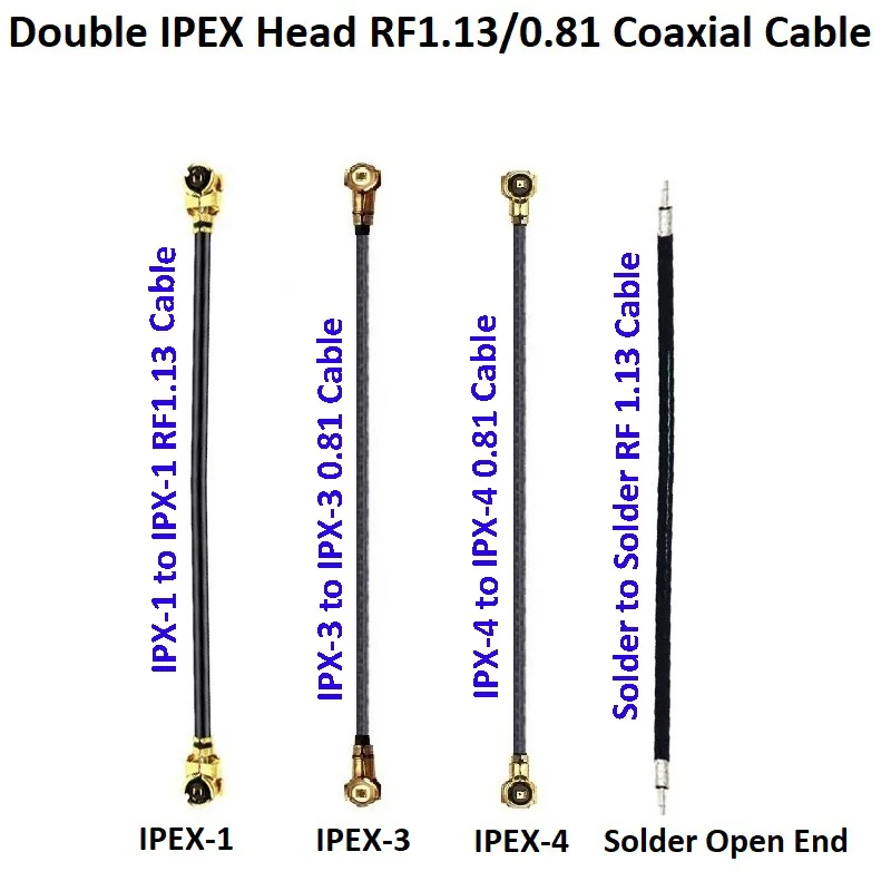 RF1.13/0.81mm RF Cable U.fl IPX IPEX1 IPEX3 IPEX4 Double End Female Jumper Antenna Extension Coaxial Cable