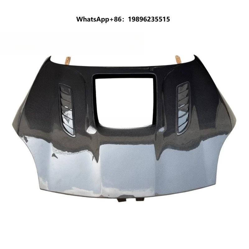 Carbon Fiber Engine Hood with Transparent Center Section