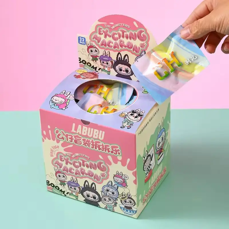 Sanurgente Labubu Family Blind Box, Produits périphériques, Action Figure, Figurine Butter, Cadeaux pour enfants, Clé Kawaii, JOAnime, 32 pièces