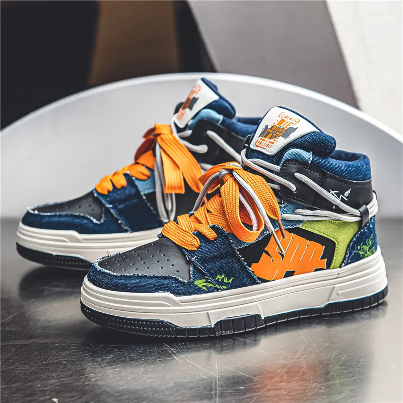 

Fashion High Top Platform Sneakers Men Streetwear Original Men's Skateboard Shoes Non-slip Casual Mens Trainers tenis masculino