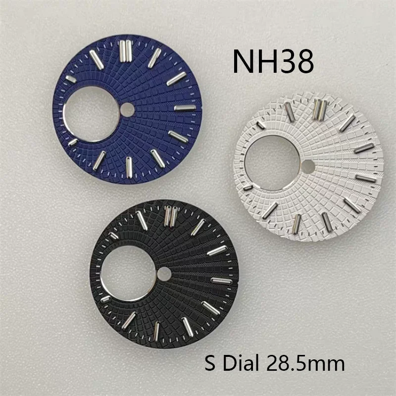 

NH38 dial 28.5mm watch dial, suitable for NH38 movement green luminous NH34 dial replacement diving watch accessories.