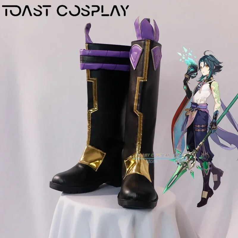 

Xiao GenthinImpact Cosplay Shoes Anime Game Cos Boots Comic Xiao Cosplay Costume Prop Shoes for Con Halloween Party