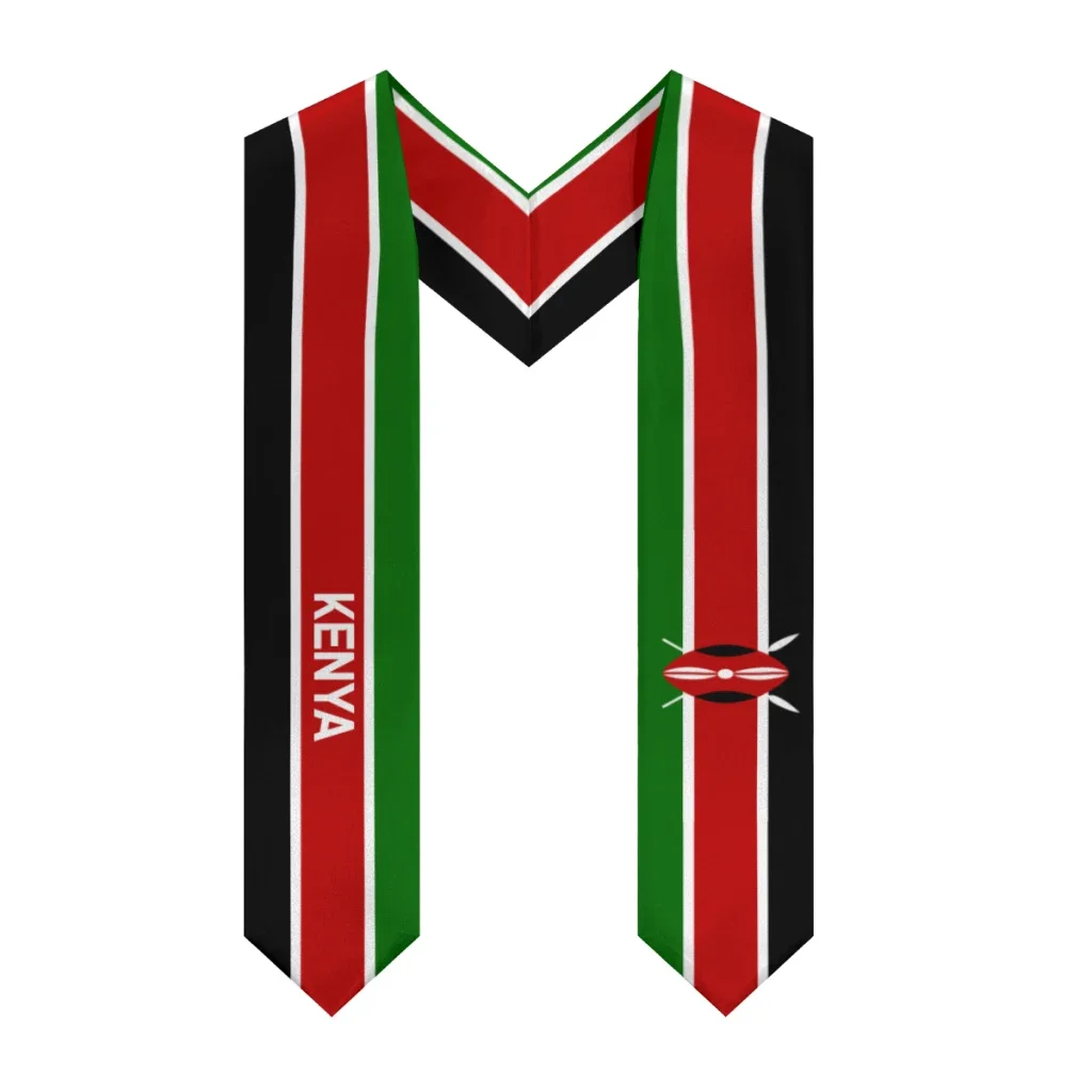 Customization More Design Graduation Shawl Kenya & United States Flag Stole Sash Honor Study Aboard International Students