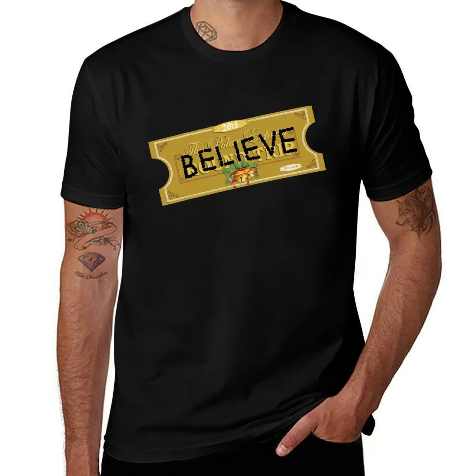 Believe Polar Express Santa Ticket 2018 Version T-Shirt Big Size Daily Wear T-Shirt