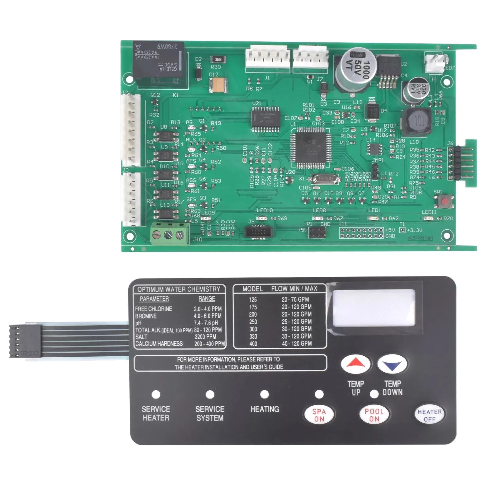 1 Set 42002-0007s Pool Heater Control Board & 472610z Switch Membrane Pad Kit