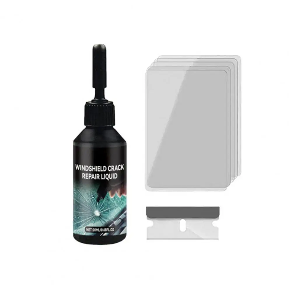 Car Windshield Repair Kit for Cracks Chips UV Glass Repair Fluid Permanent Bonding Prevents Further Spreading DIY Tool
