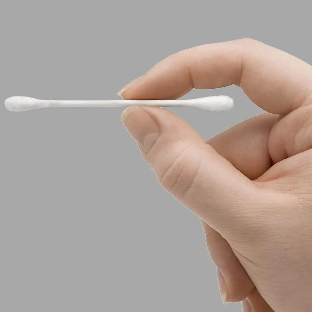 Basics Tamponi di cotone per l'igiene personale e la cura del bambino, 2000 pezzi, confezione da 4 da 500 pezzi