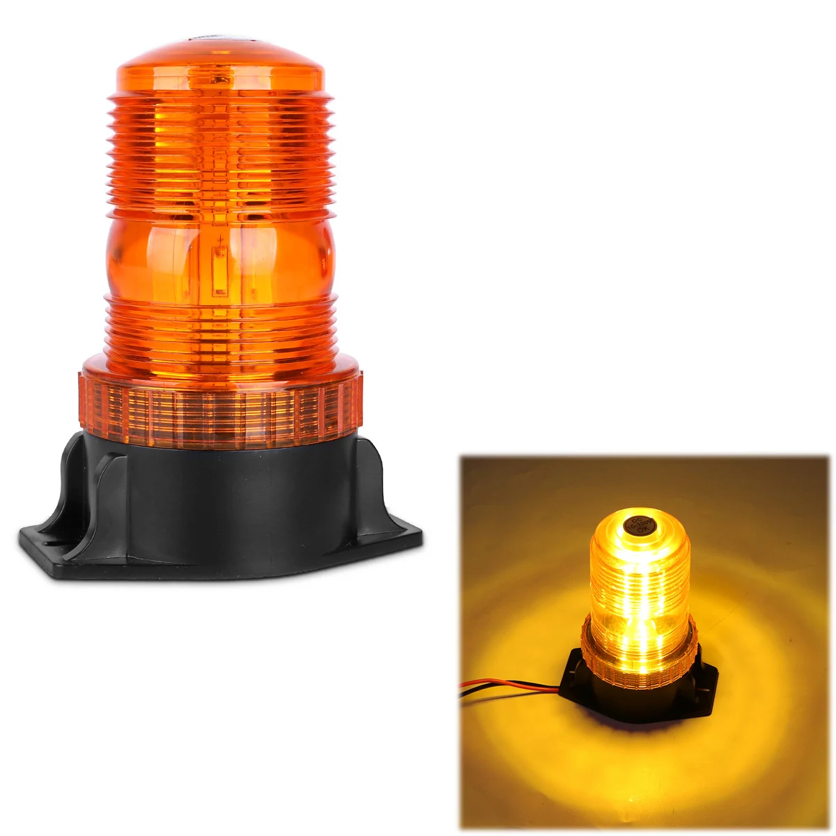 Amber Auto LED Flashing Strobe Beacon Emergency Warning Light DC 12V Flashing Lamp Universal Truck Car Accessories