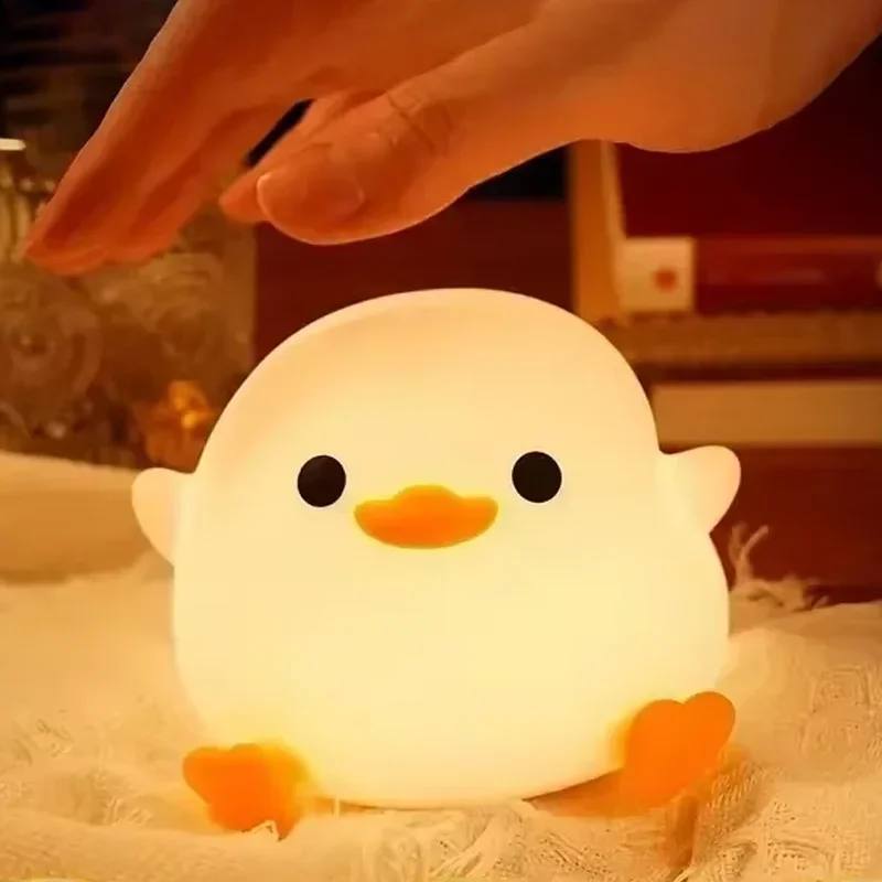 2025 LED Night Lights Cute Sheep Panda Duck Silicone Lamp USB Rechargeable Timing Bedside Decor Kids nightlight Birthday Gift