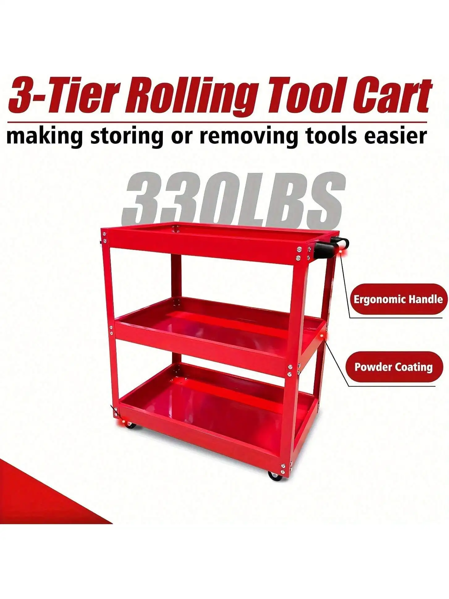 

Трехуровневая тележка для инструментов, тележка для хранения инструментов, сверхмощная гаражная тележка для хранения своими руками с колесами для транспортировки и работы на инструментах