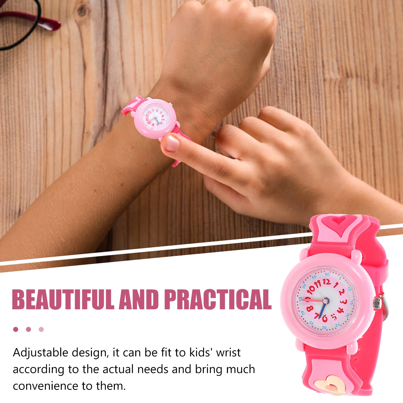 Silicone 's Watch Cartoon Wristwatch Watches Heart Themed Waterproof Student Adorable