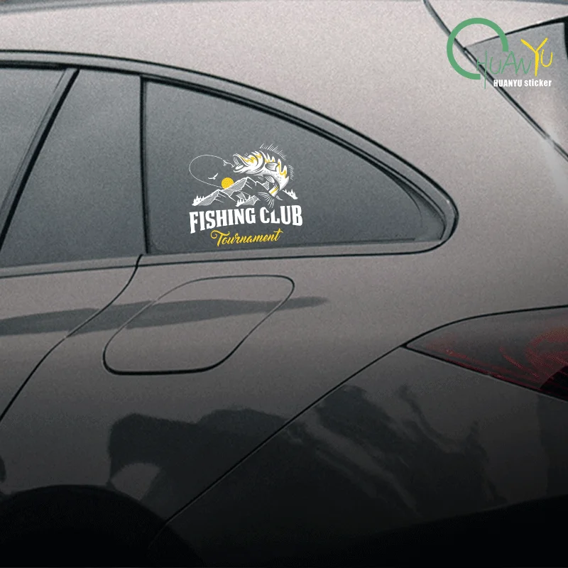 Fishing car sticker, car personal creative fishing box sticker, road fishing wild fishing waterproof decoration sticker.