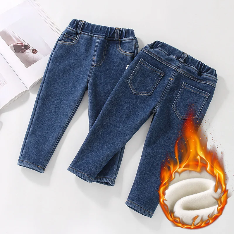 

Детские осенне-зимние брюки-карандаш для маленьких мальчиков, толстые однотонные брюки для маленьких мальчиков, мягкие джинсовые брюки с эластичной резинкой на талии для мальчиков от 1 до 6 лет