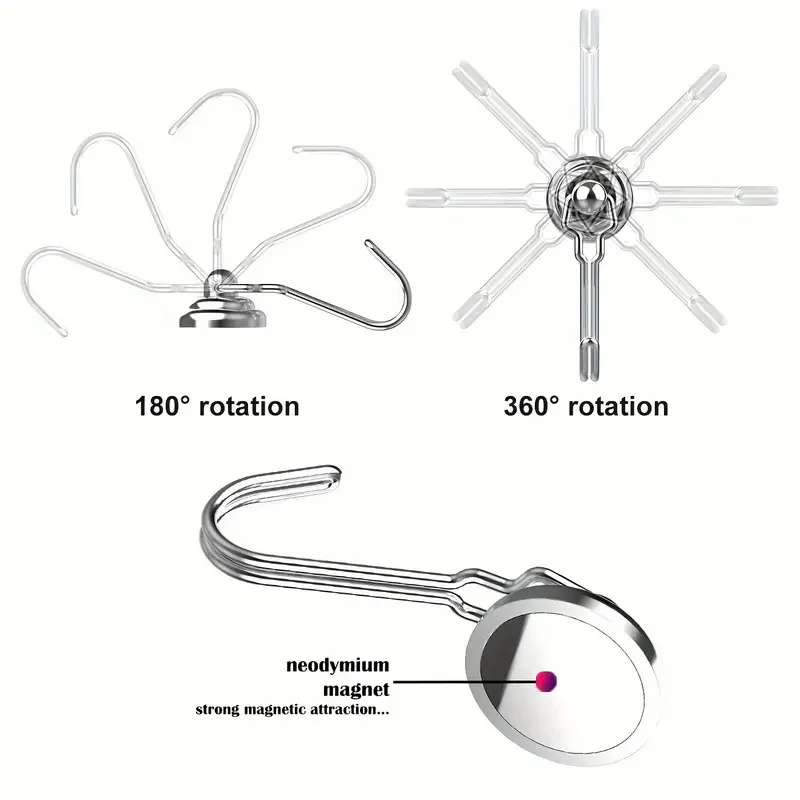 D25mm-Swivel Swing Magnethaken Kühlschrank Magnethaken 2/4/6/8 Pack Neodym Magnethaken für Kühlschrank Andere Magnetische – Detail 3
