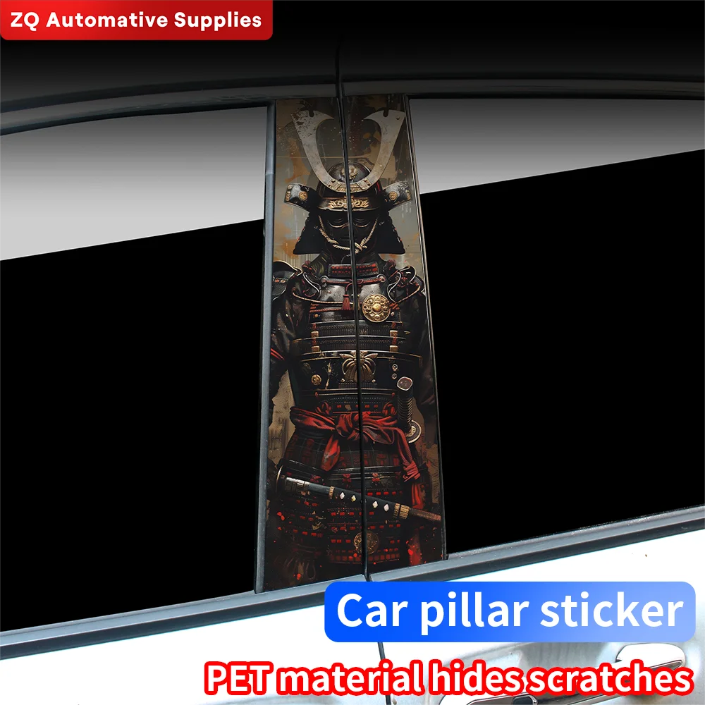 

Samurai Car Stickers Auto B-pillar Cartoon Funny Sunscreen DIY Auto Center Column Cover Scratches Decoration Accessories