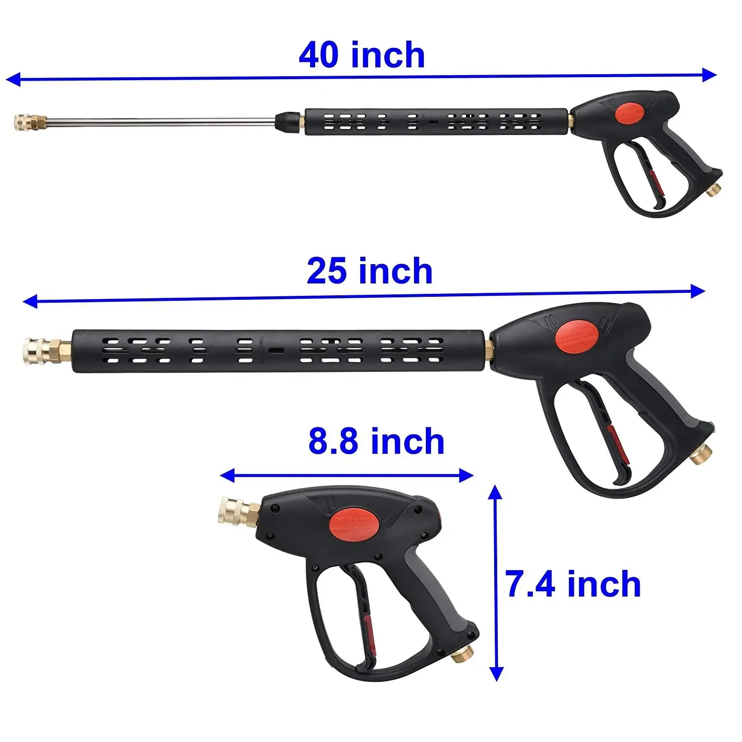 M22 High Pressure Cleaning Water Gun with Extension Rod 5 Nozzle Heads 40 