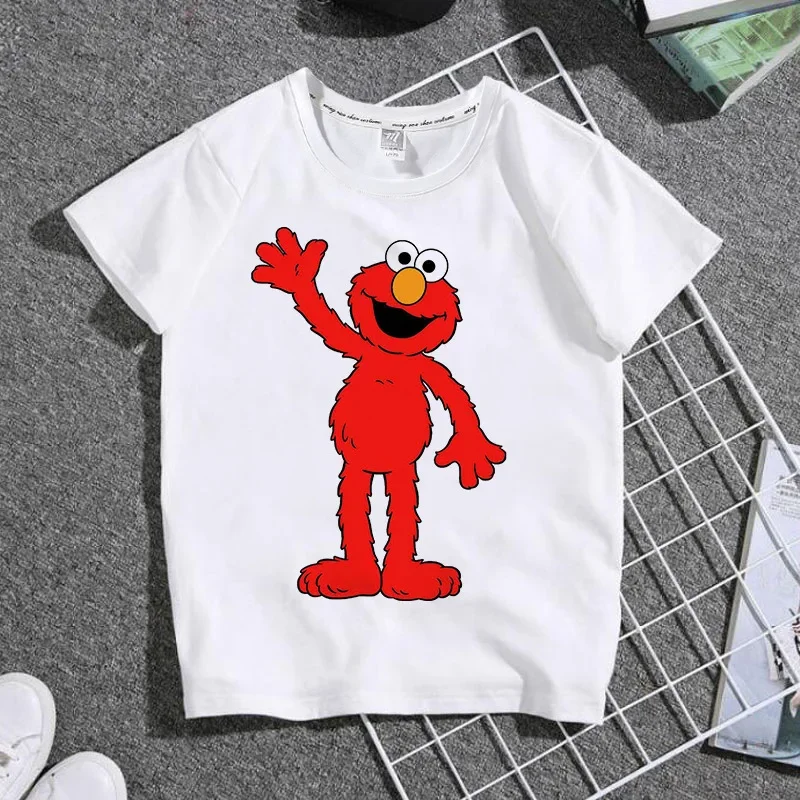 تي شيرت صيفي جديد للأطفال لعام 2025 تي شيرت للأولاد والبنات تي شيرت مطبوع عليه رسوم كرتونية Q-نسخة كوكي مونستر إيمو للأطفال