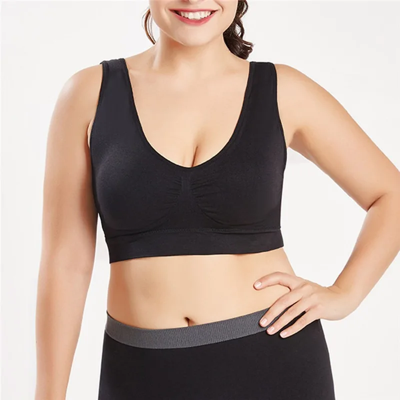 Large Women's Single-layer No Pad Sports Bra Yoga Running Fitness Top Breathable Seamless Workout Bralette image 3