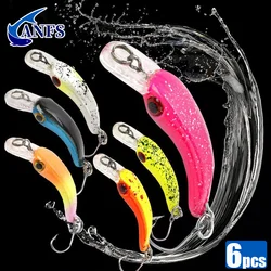 6piece/Lot Mini Fishing lure Set Floating Minnow Artificial Bait Cool Fishing Tackle