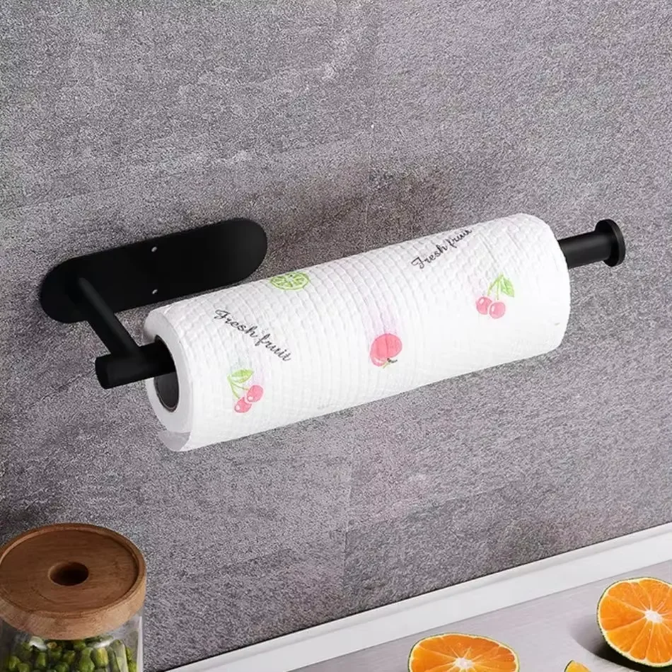Stainless Steel Toilet Paper Holder, No Drill Self Adhesive Wall Mount Tissue Roll Rack, Waterproof Bathroom WC Paper Towel Hold