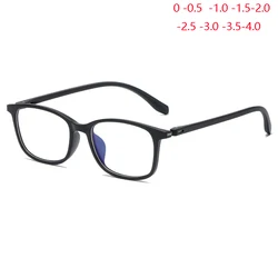 Vintage TR90 Square Myopia Glasses Finished Women Men Minus Degree Prescription Glasses For The Nearsighted 0 -0.5 -1.0 To -6.0