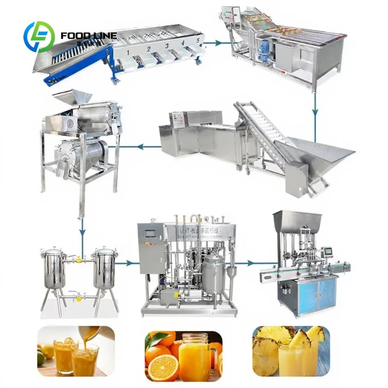 

Customized Automatic Apple Juice Production Line Complete Lemon Cane Sugar Juice Process Plant for Sale