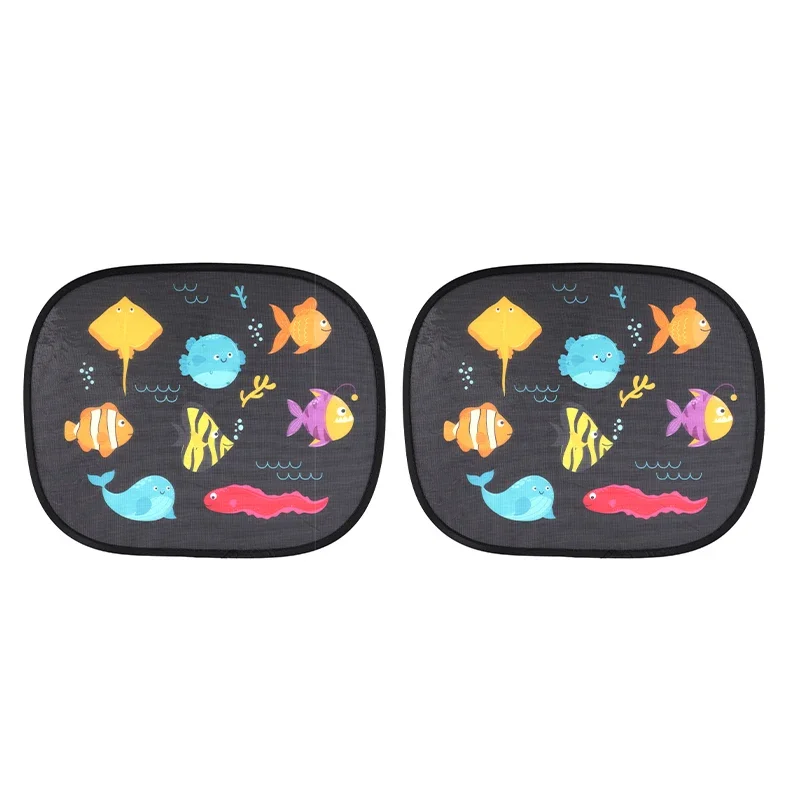 

Universal Car Window Sun Shades Baby Window Sunshade Underwater World Static Front Windshield Curtain Anti-UV Block Heat