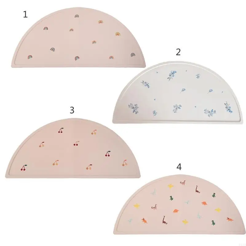 

Easy to Clean Toddler Bowl Plate Placemat Non-slip Silicone Table Mat P31B