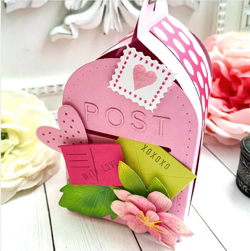 Post Box Bag With Love Mailbox Scrapbooking Dies Metal Cutting Dies Craft Embossing Stamp Stencil Paper Card Making Template DIY